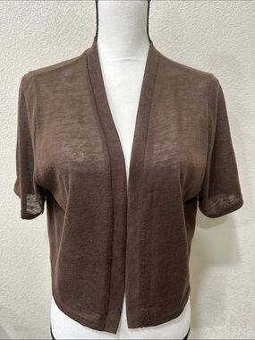 ❤️5/$25 Lightweight Brown Open Short Sleeve Cardigan